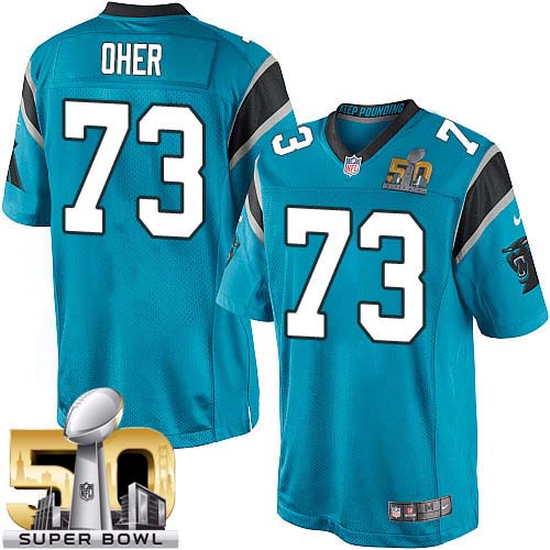 Youth Limited Michael Oher Super Bowl L Nike Jersey Blue Alternate - #73 NFL Carolina Panthers